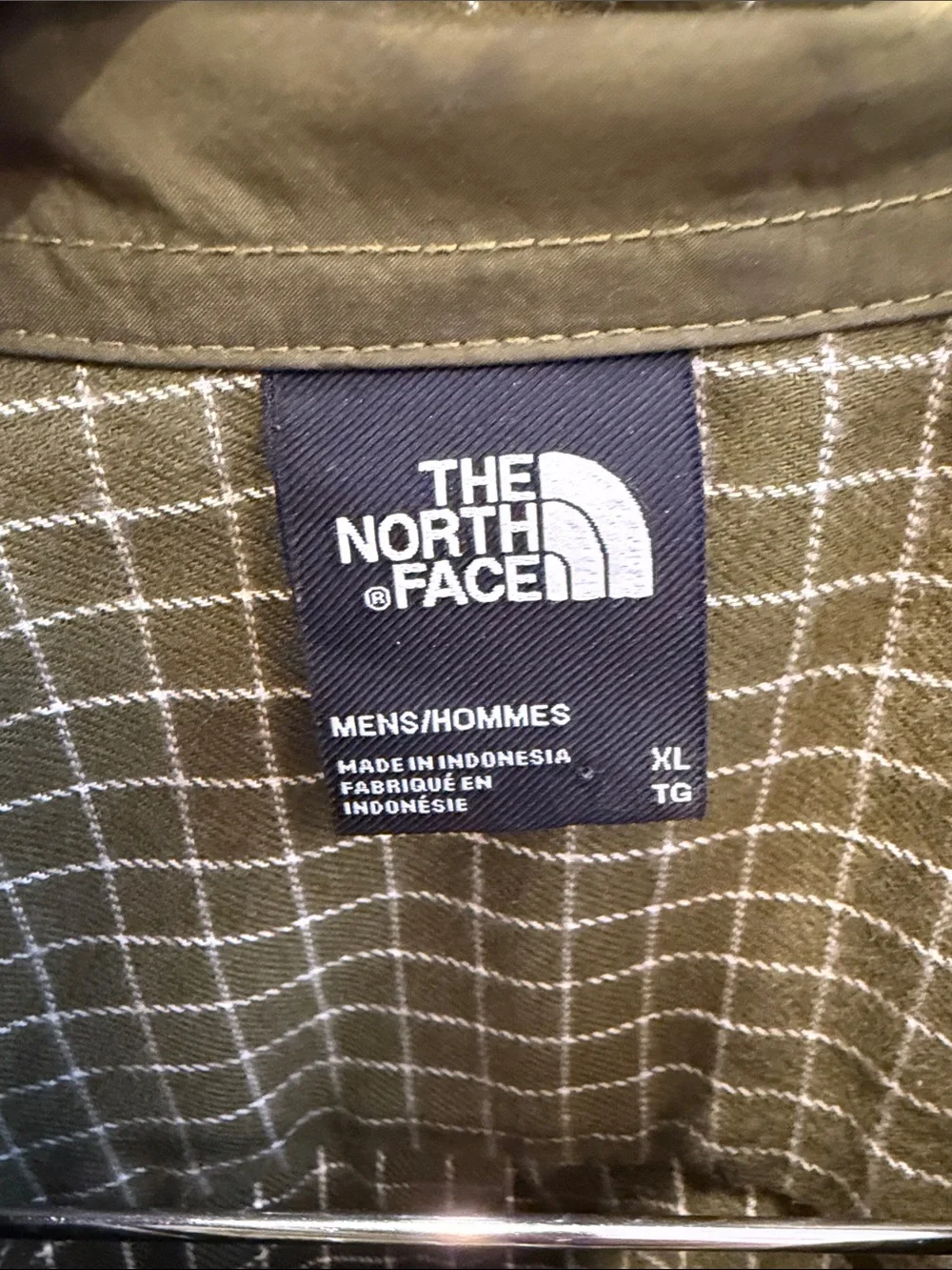 The North Face Olive Green Windowpane Plaid Button-Down Shirt